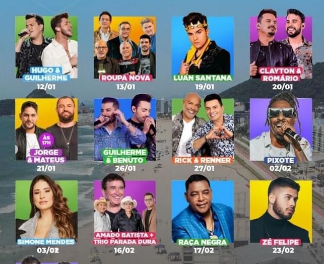  Os horários dos shows gratuitos no Litoral do Paraná foram alterados, confira