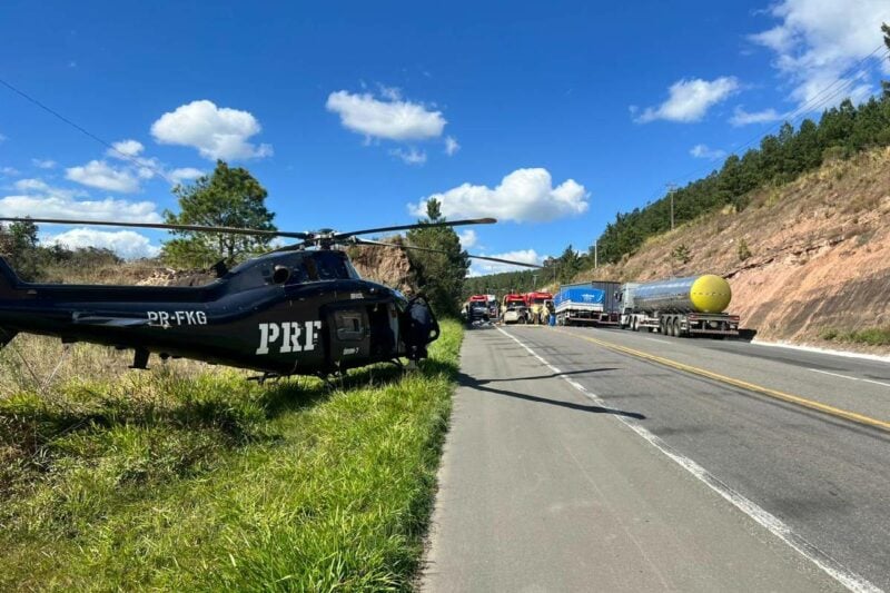  Grave acidente na BR-476 deixa feridos e interdita pista