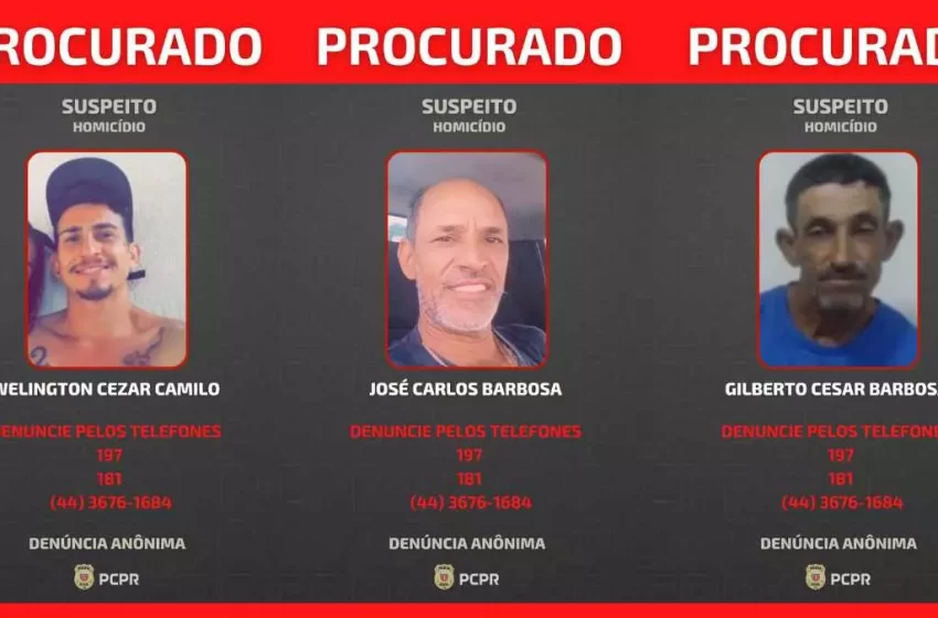  PCPR divulga fotos de foragidos por homicídio no Paraná