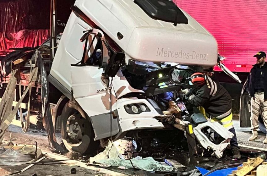  Motorista de caminhão morre após bater em traseira de carreta na BR-116