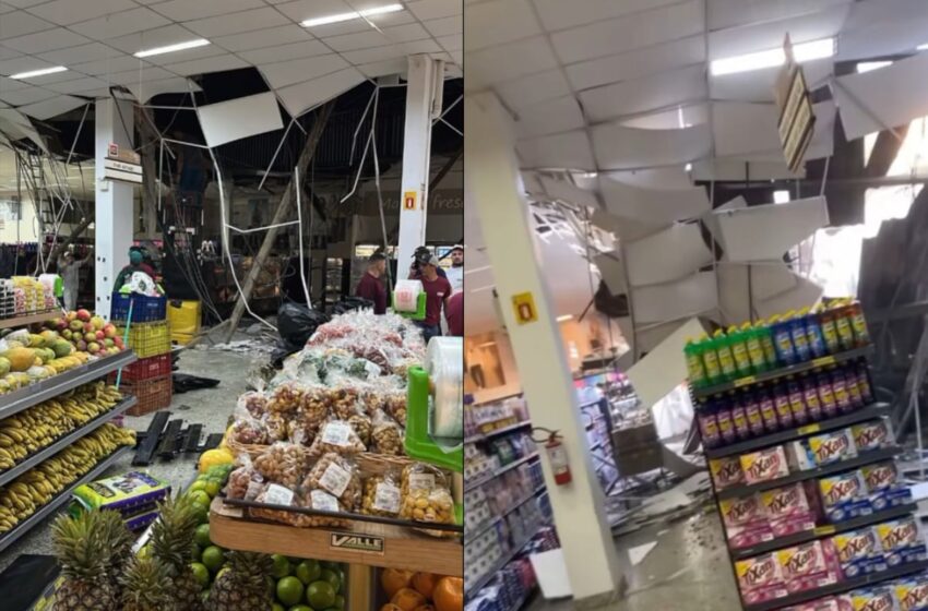  Teto desaba em supermercado e deixa vítima em Mandirituba