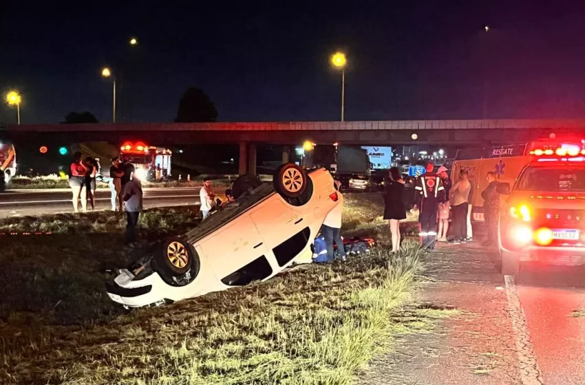  Mulher morre em engavetamento com três veículos no Contorno Sul de Curitiba