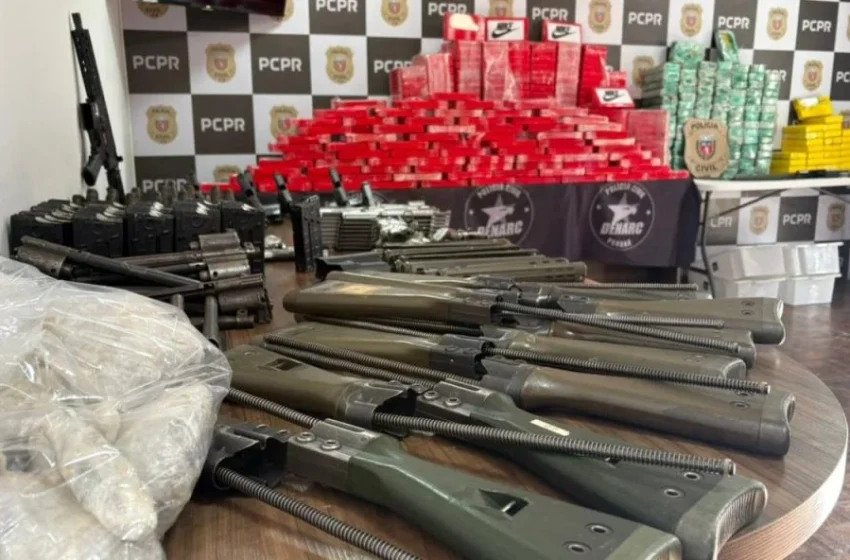  Pai e Filho são presos por usar transportadora de carnes para transportar armas e drogas no Paraná