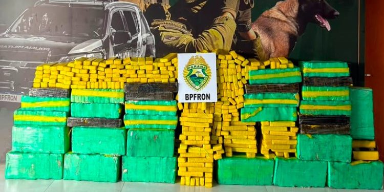  BPFRON apreende mais de 800 quilos de maconha e prende motorista